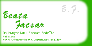 beata facsar business card